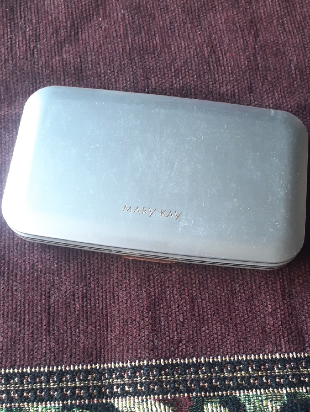 Mary Kay Metallic Silver Makeup Compact Case